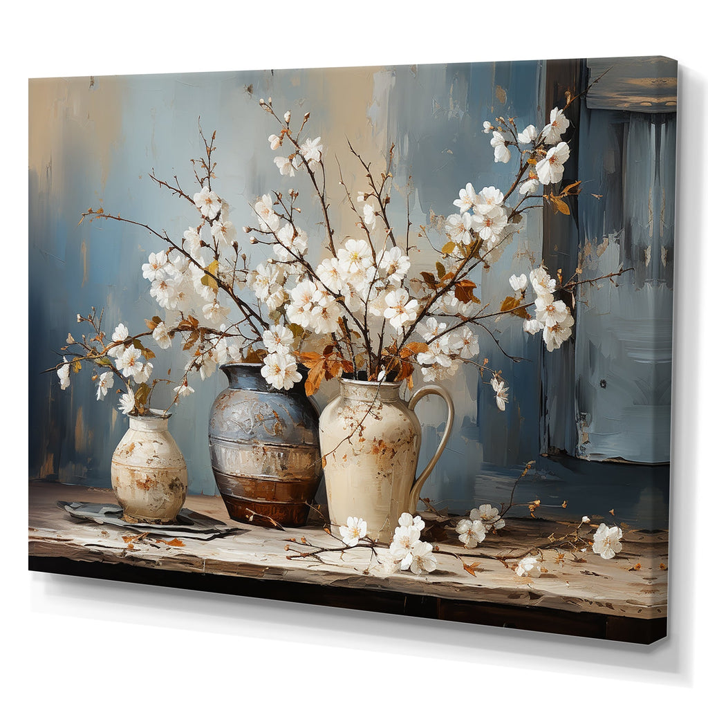 Designart Pottery And Flowers Still Life I Tree Canvas Wall Art