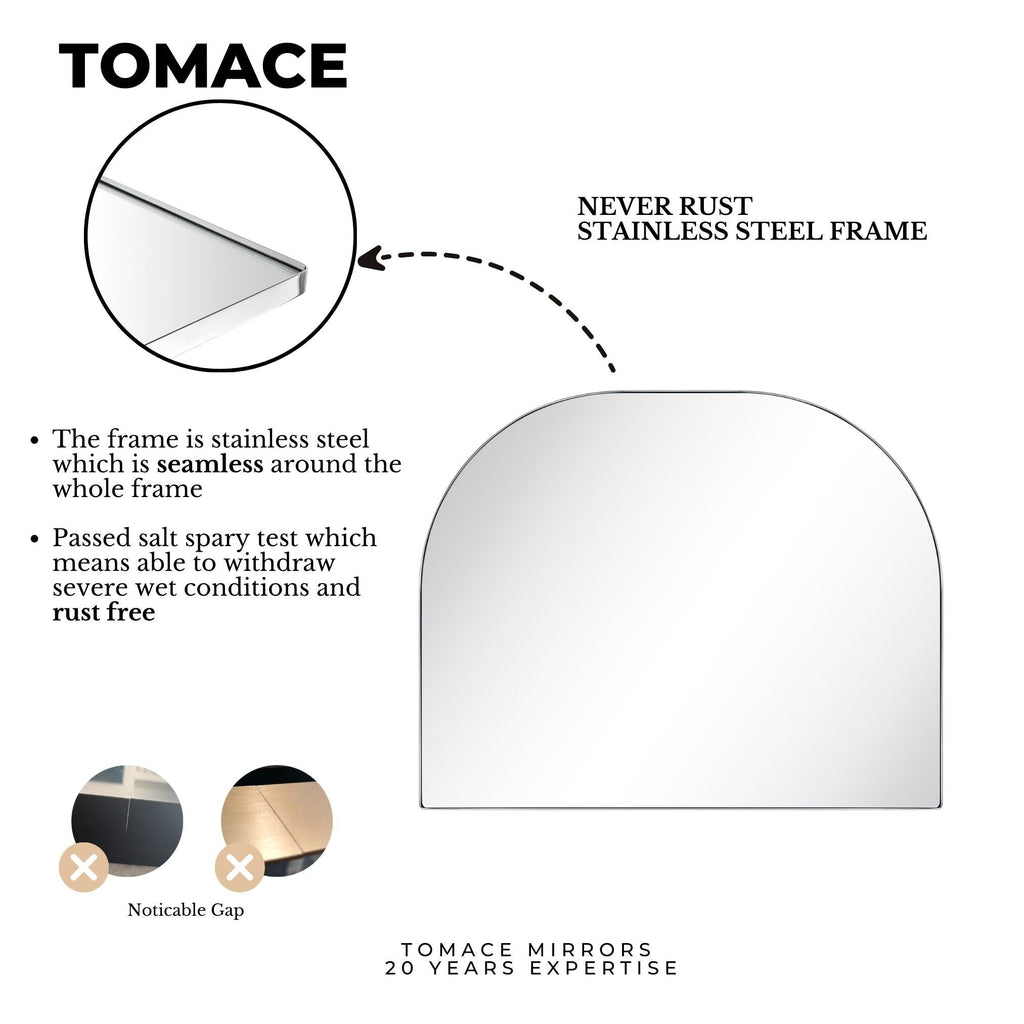 TEHOME Dezerae Large Arch Mirror for Mantel, 40'' W x 32'' H