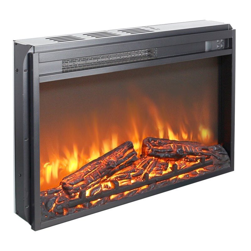 Electric Fireplace Insert with Adjustable Heating, Brightness, Timer and Overheat Protection, 1400W, CSA Listed