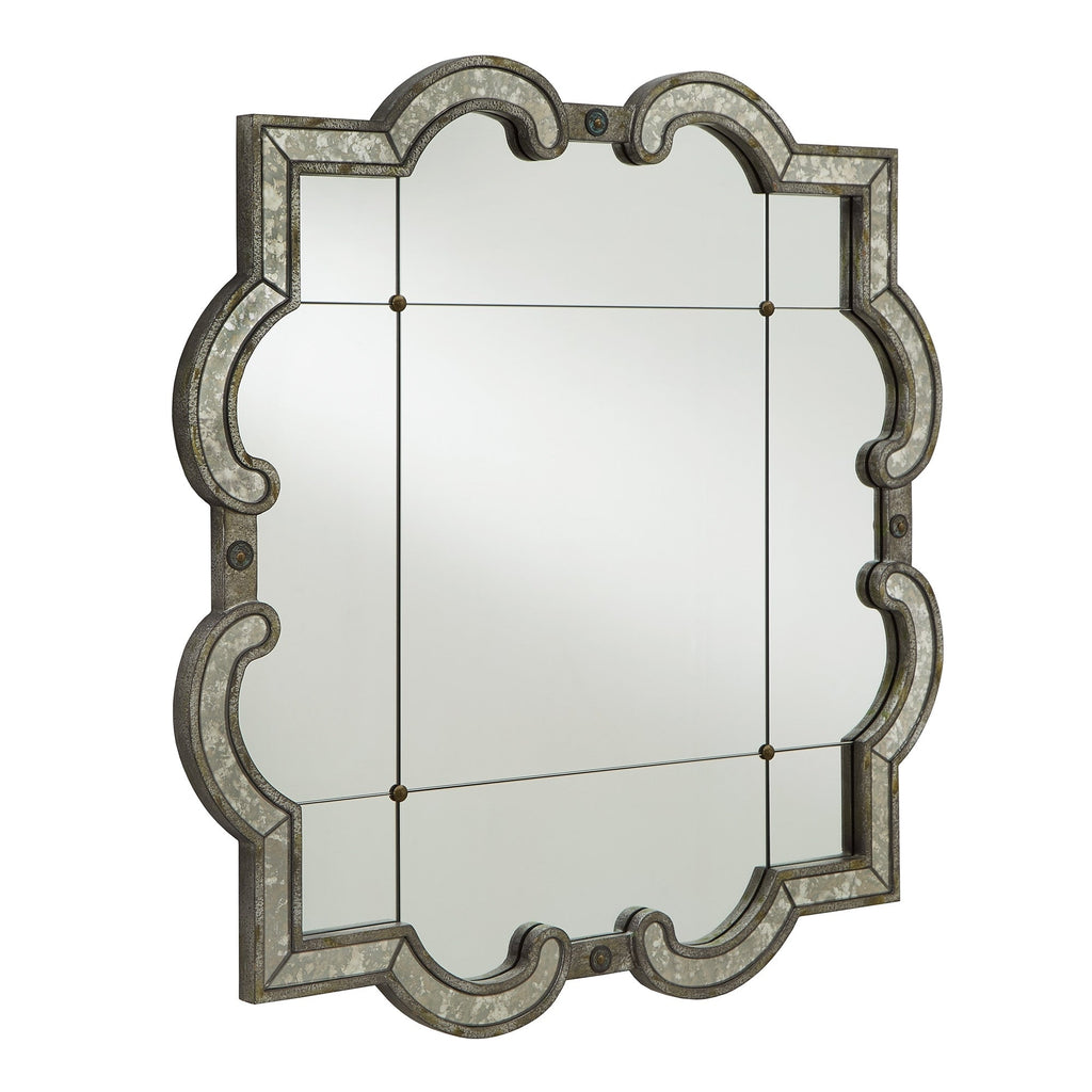 Fantina Antique Silver Paned Wall Mirror by iNSPIRE Q Classic