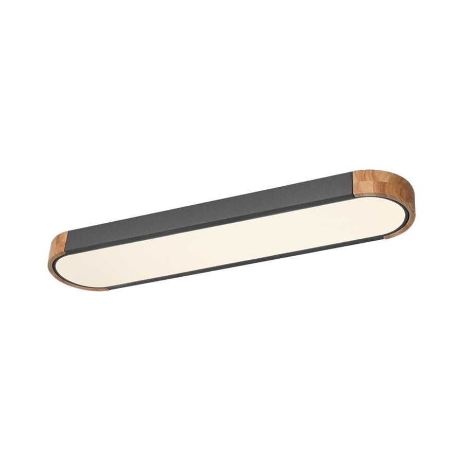 Farmhouse Wood Long Oval Dimmable LED Flush Mount - 37 3000k/6000k