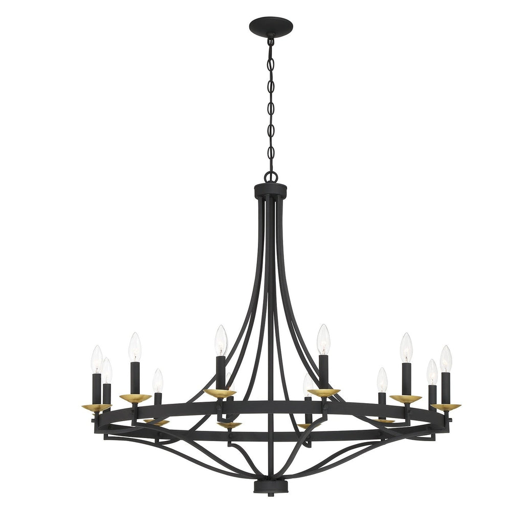 Fidenza 12-light Modern Farmhouse Empire Wagon Wheel Chandelier with UL - D40'' * H135''