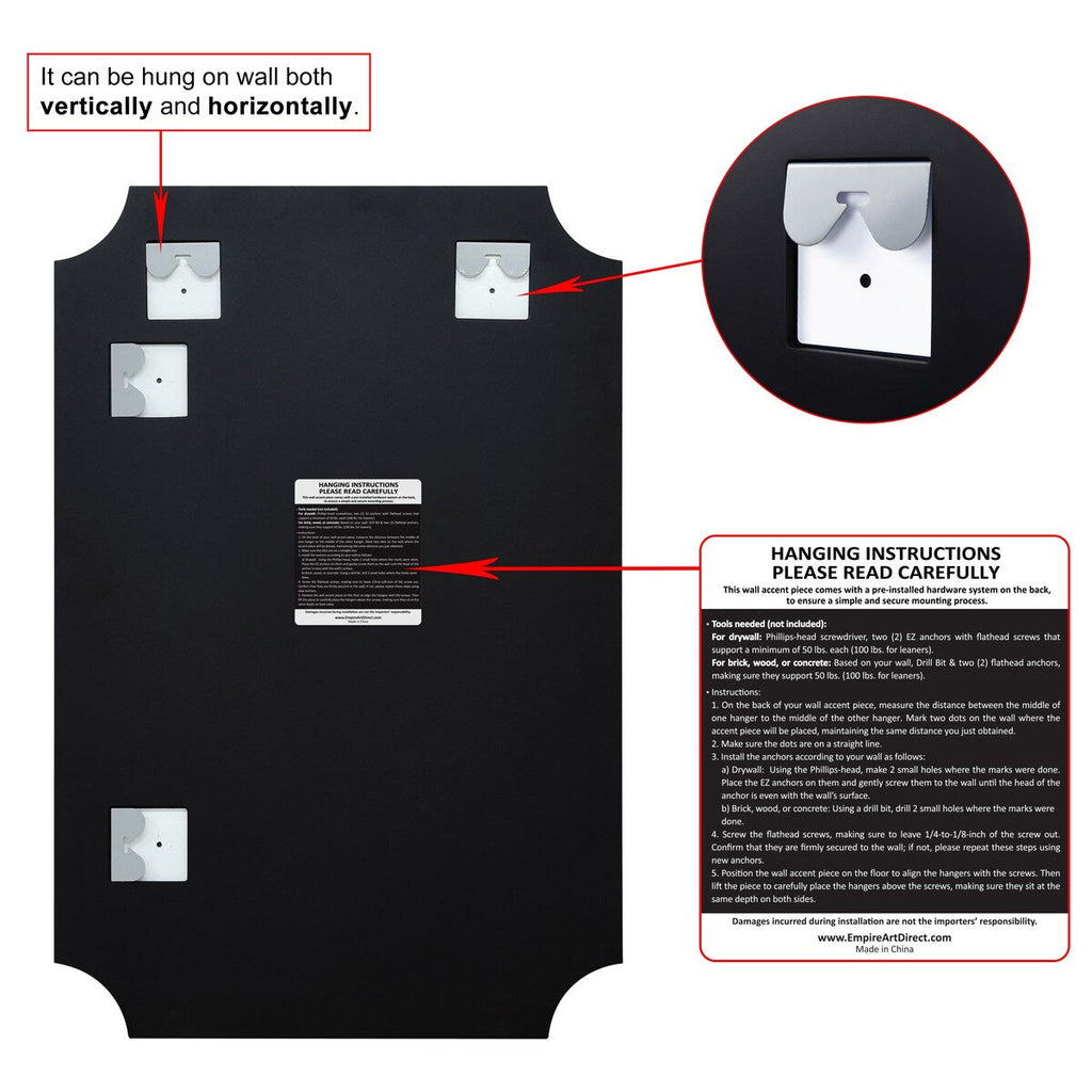 Frameless Rectangle Scalloped Beveled Wall Mirror, Bathroom, Vanity, Bedroom Mirror,1-beveled Edge - Clear