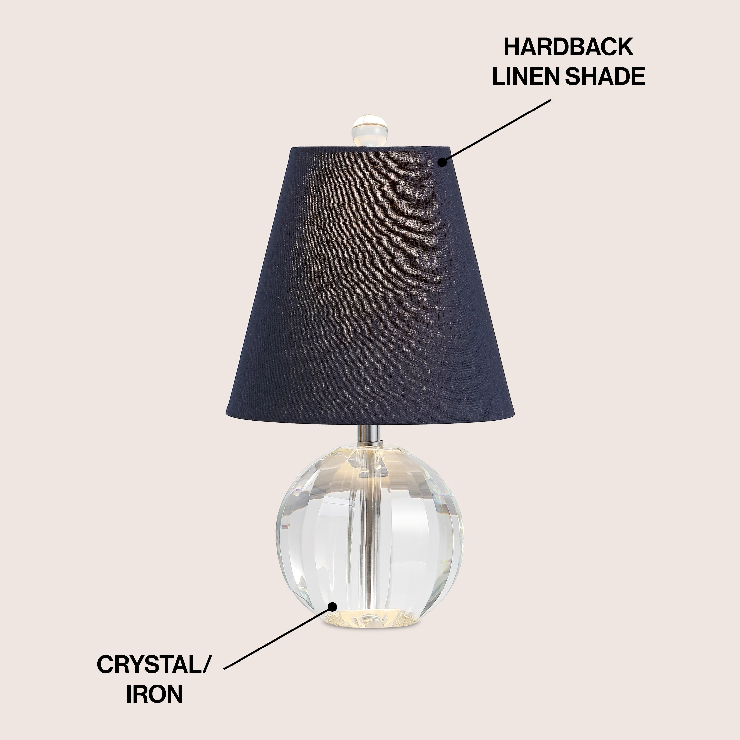 Goddard 16 Crystal Ball/Metal LED Table Lamp, By JONATHAN Y
