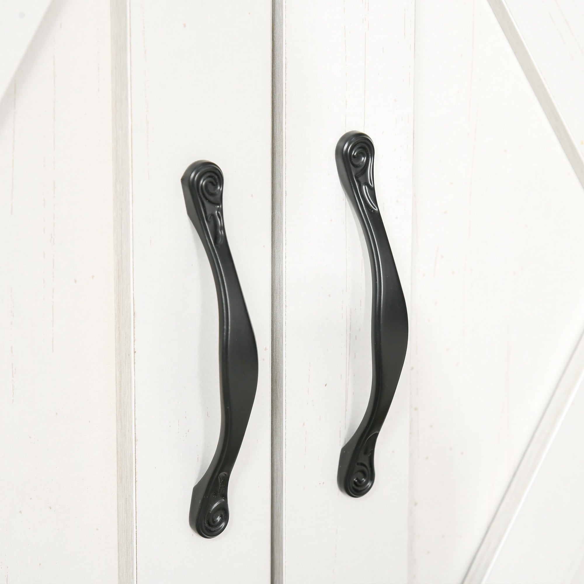 HOMCOM 32 Farmhouse Barn Door Style Sideboard Cabinet,Buffet Storage Cabinet Coffee Bar for Living Room or Entryway