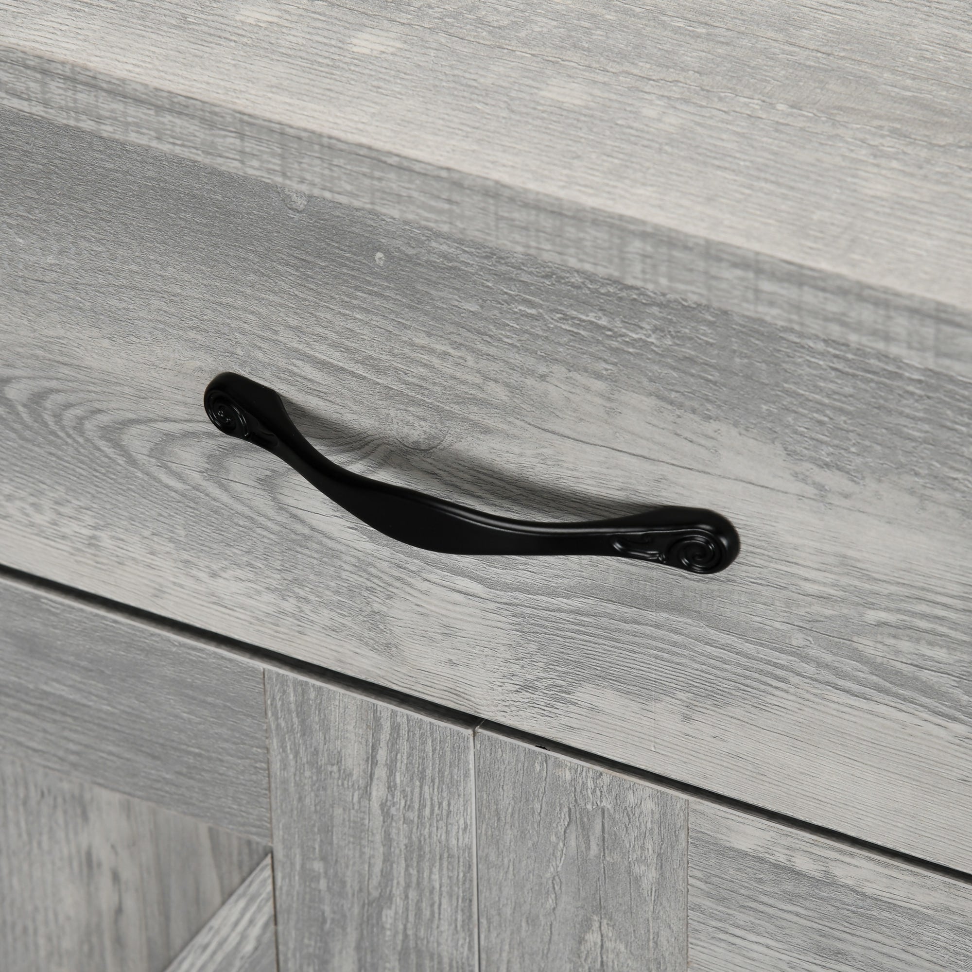 HOMCOM 32 Farmhouse Barn Door Style Sideboard Cabinet,Buffet Storage Cabinet Coffee Bar for Living Room or Entryway