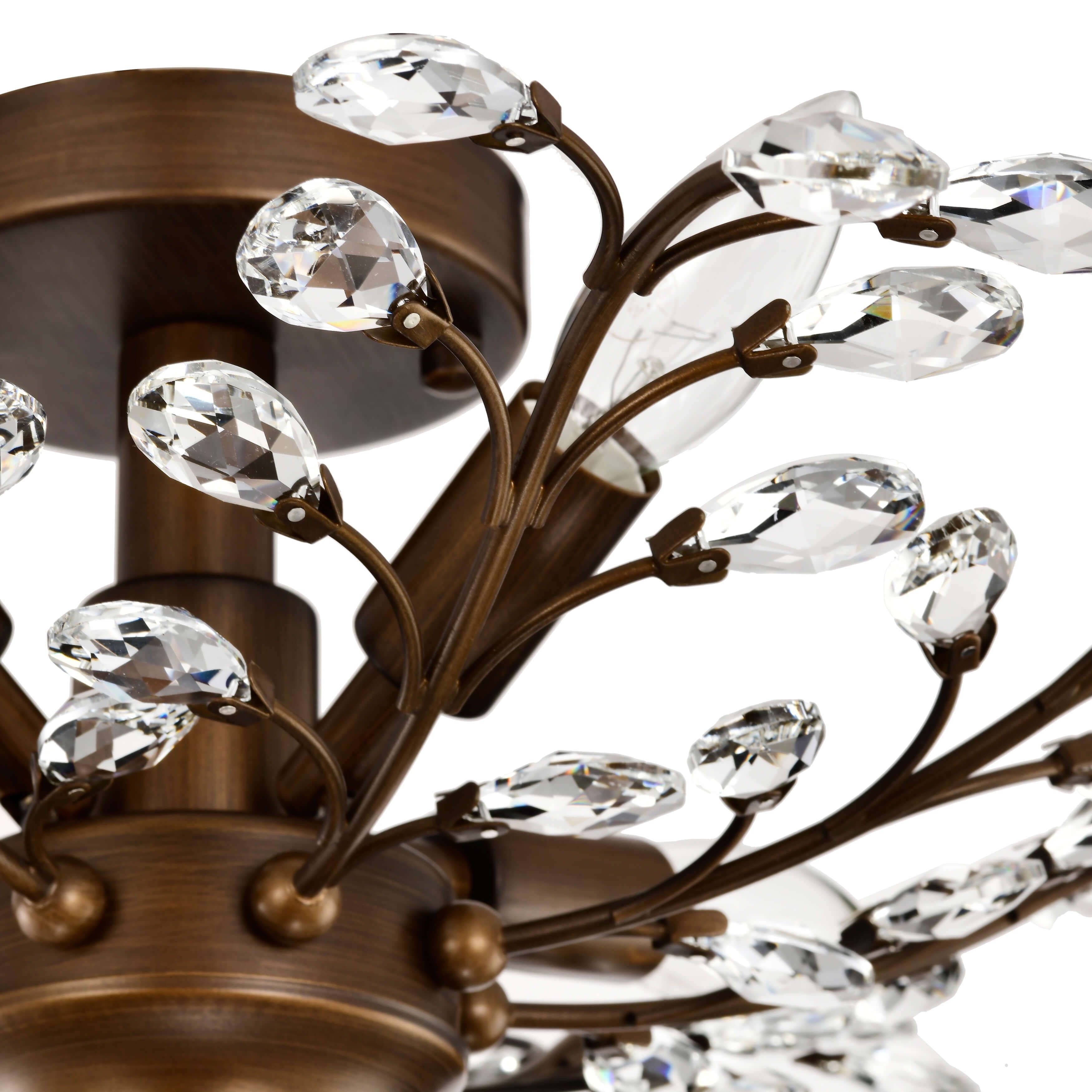 Holly 4-light Crystal Leaves Flush Mount