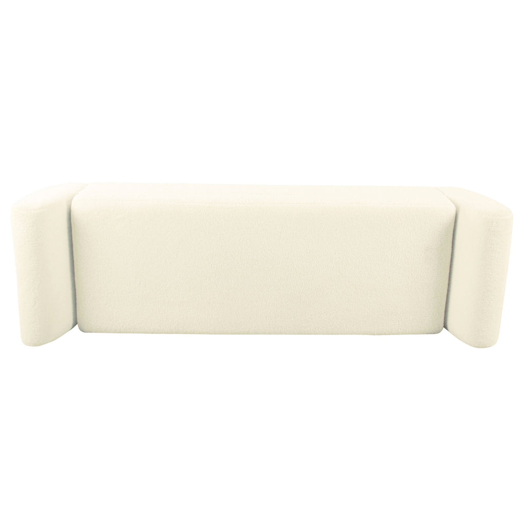 HomePop Modern Sherpa Storage Bench with Wood Legs