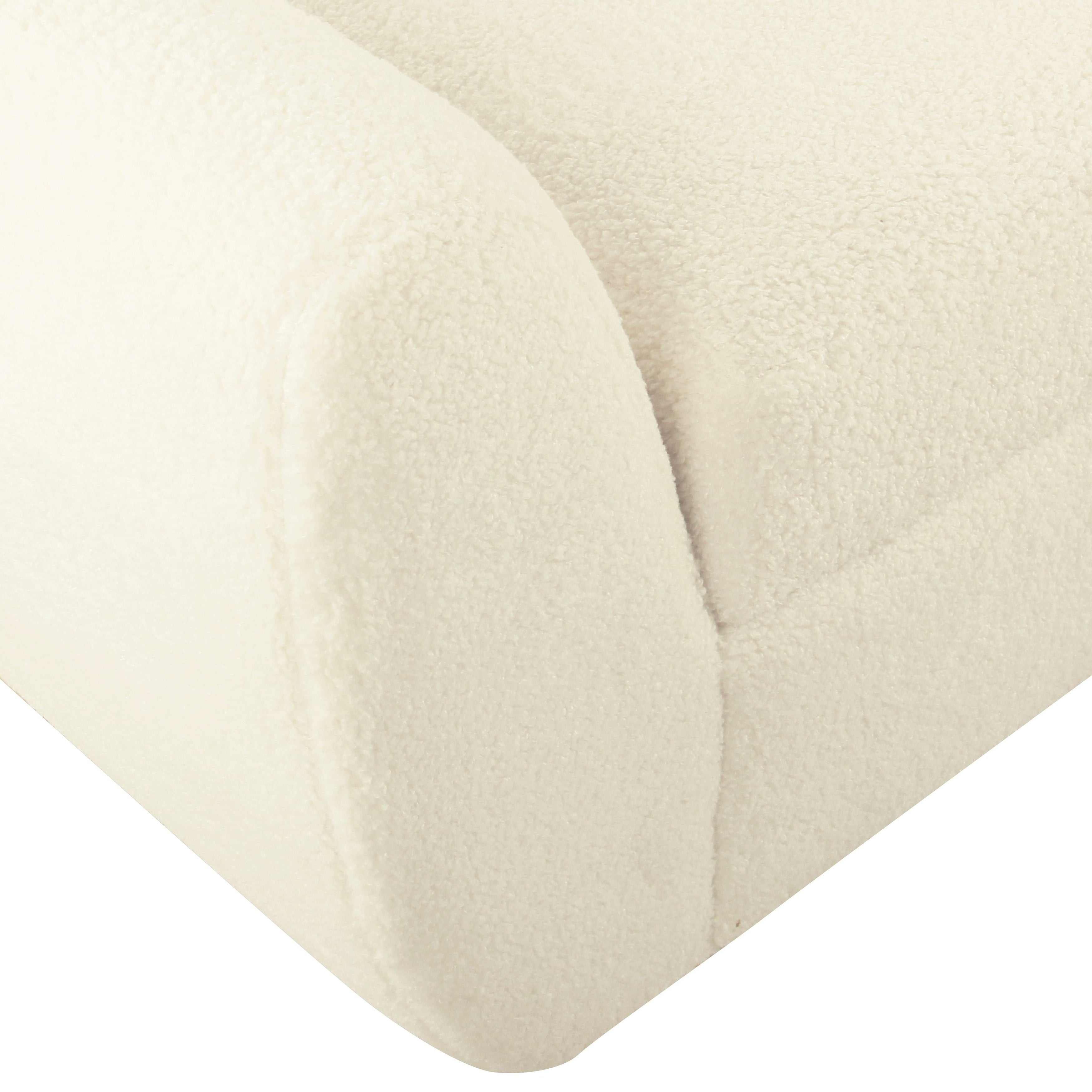 HomePop Modern Sherpa Storage Bench with Wood Legs