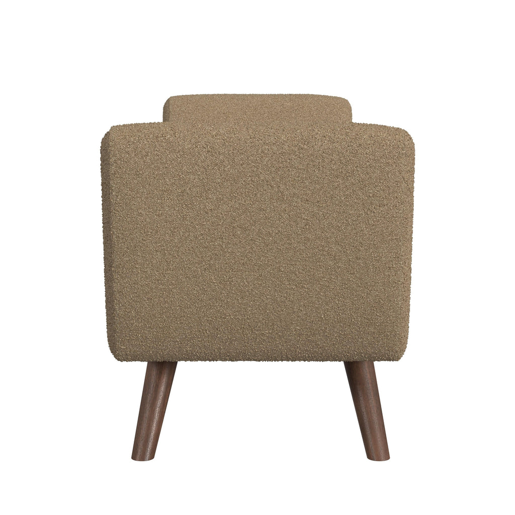 HomePop Modern Sherpa Storage Bench with Wood Legs