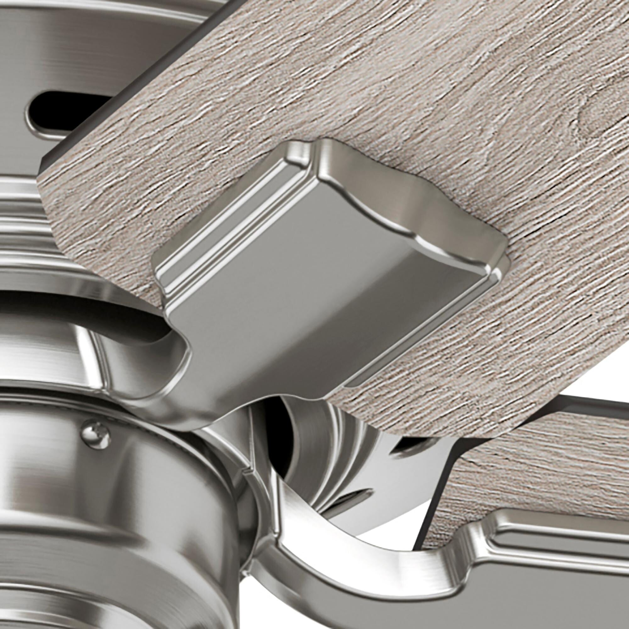 Hunter 44 Altidore Brushed Nickel Ceiling Fan with LED Light Kit, Pull Chain - Farmhouse, Rustic, Transitional