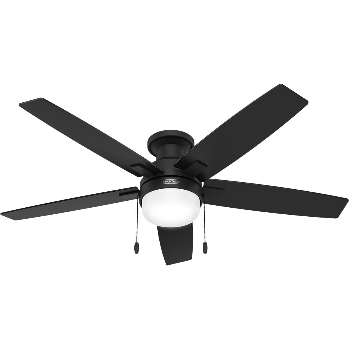 Hunter 52 Anisten Low Profile Ceiling Fan with LED Light and Pull Chain - Modern, Contemporary, Transitional