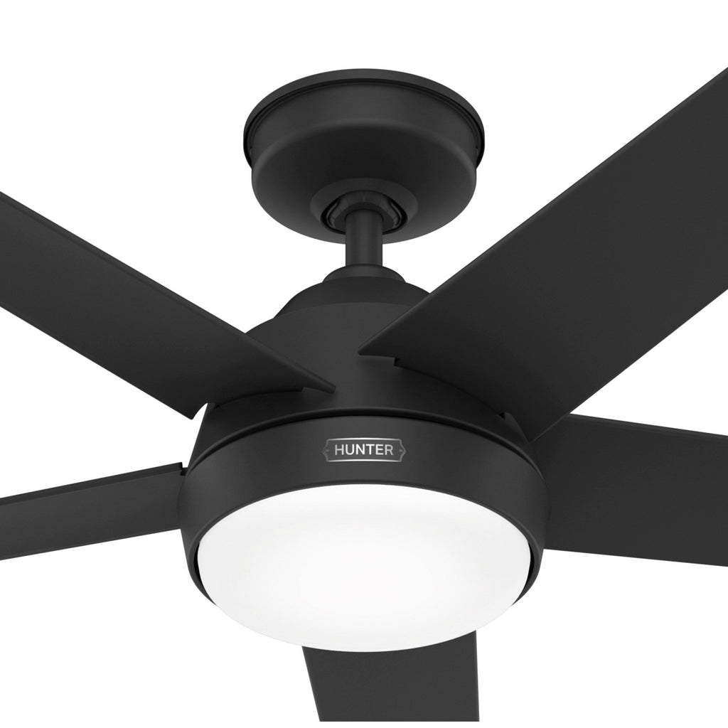 Hunter 52 Skyflow Outdoor Ceiling Fan w/ LED Light Kit, Wall Control - Coastal Modern Contemporary - WeatherMax - WET-RATED!