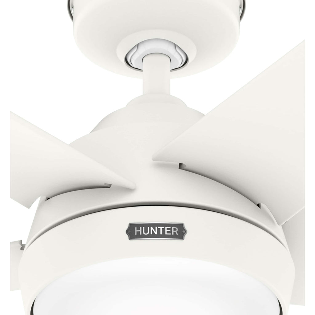 Hunter 52 Skyflow Outdoor Ceiling Fan w/ LED Light Kit, Wall Control - Coastal Modern Contemporary - WeatherMax - WET-RATED!