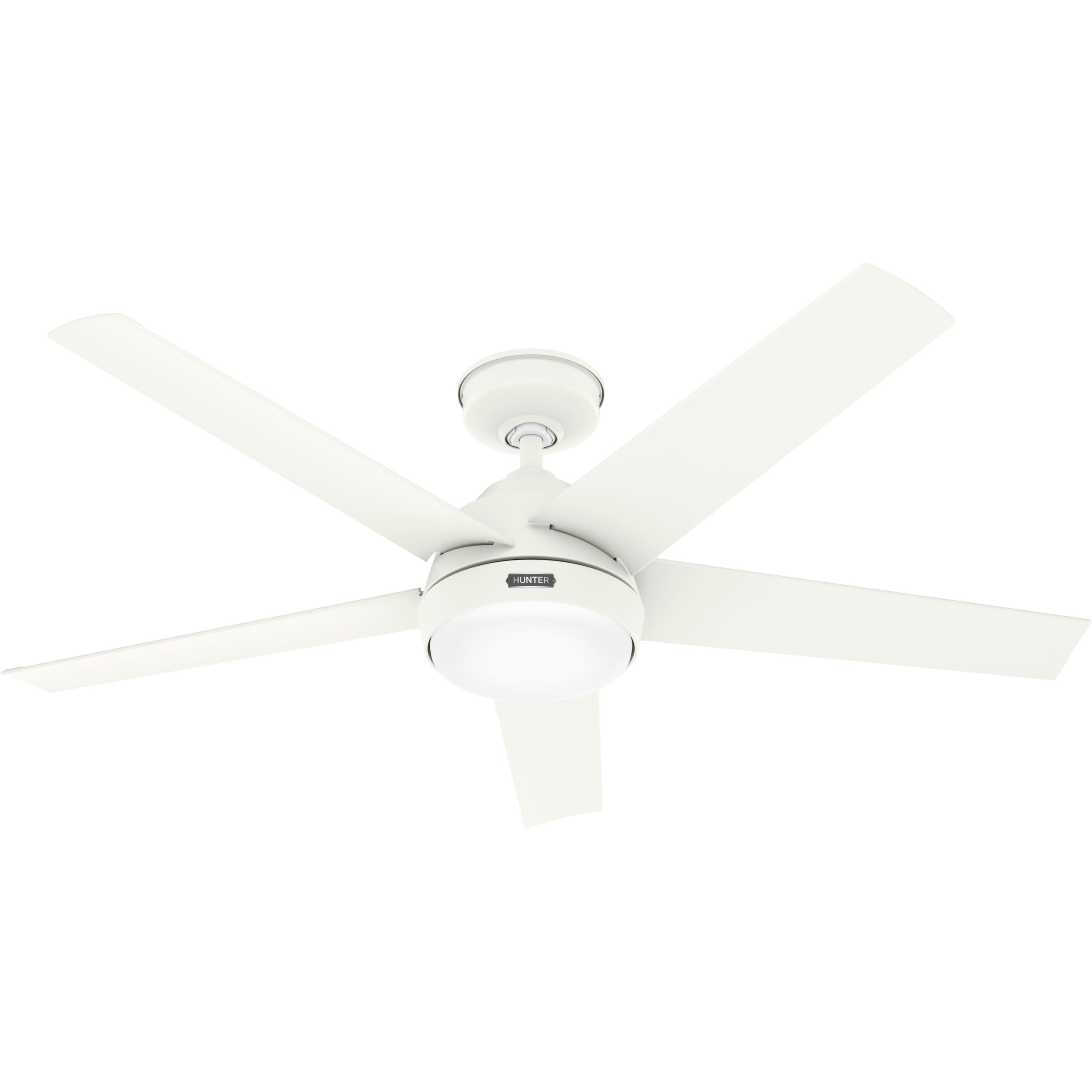 Hunter 52 Skyflow Outdoor Ceiling Fan w/ LED Light Kit, Wall Control - Coastal Modern Contemporary - WeatherMax - WET-RATED!