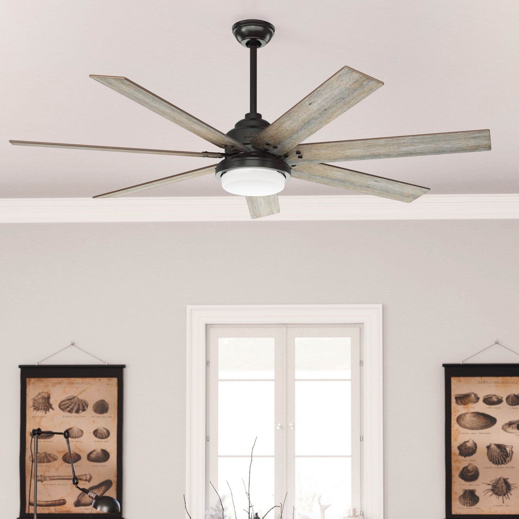 Hunter WiFi Whittington Ceiling Fan with LED Light, Handheld Remote - Windmill - Industrial, Farmhouse, Rustic - SMART FAN!