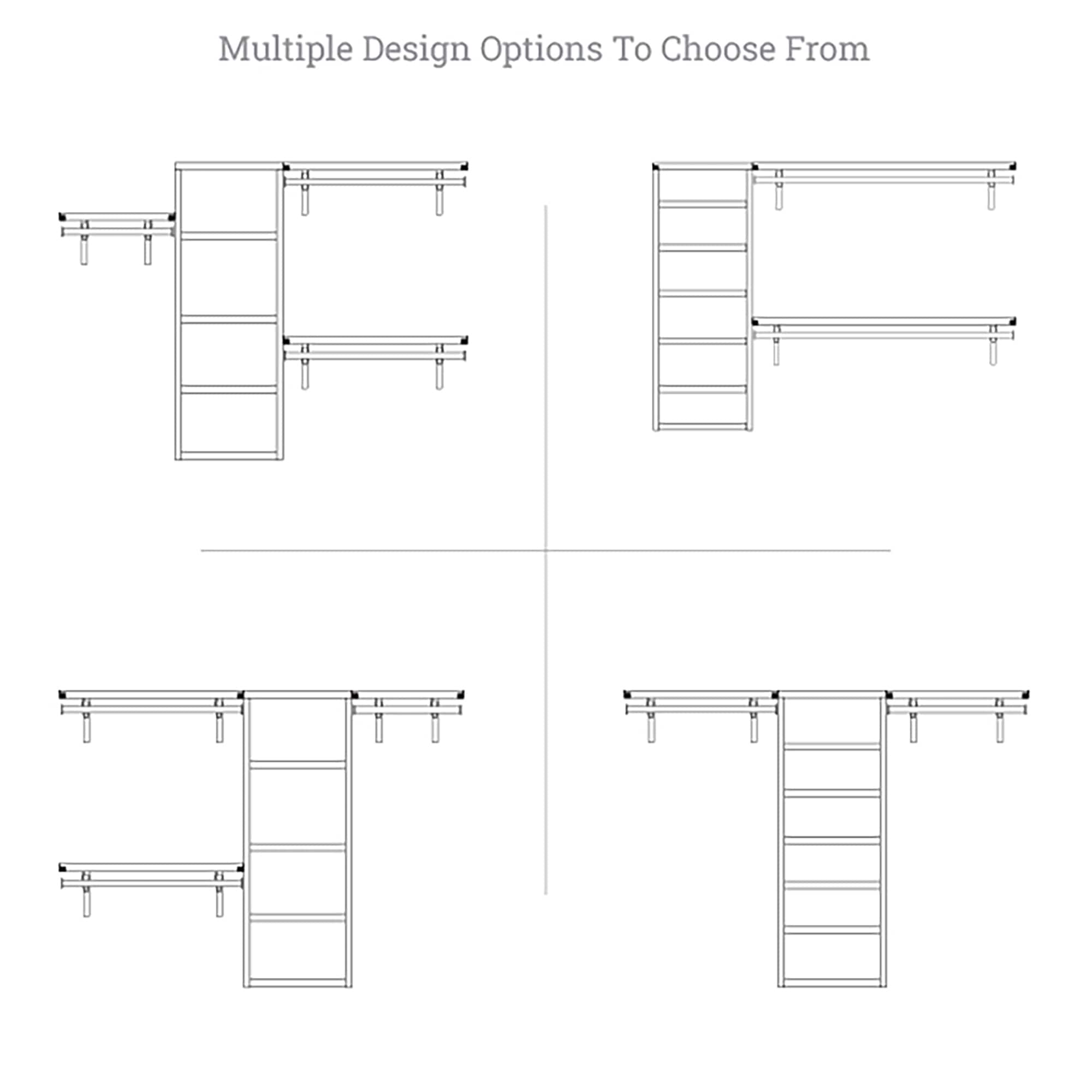 John Louis Home Solid Wood Reach-In Closet System White