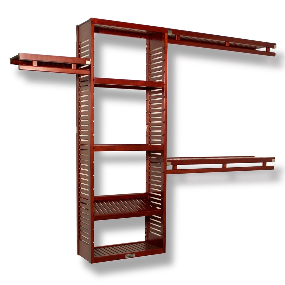 John Louis Home Solid Wood Reach-In Simplicity Closet System Red Mahogany