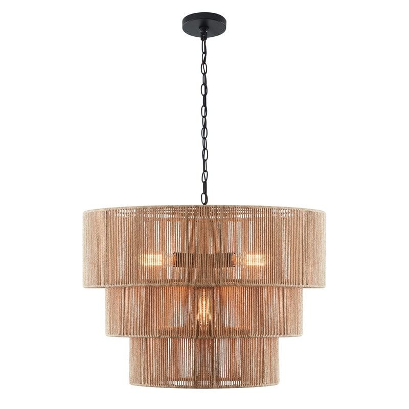KAWOTI Width 26 5-Light 4-Tiered Bohemian Pendant Light