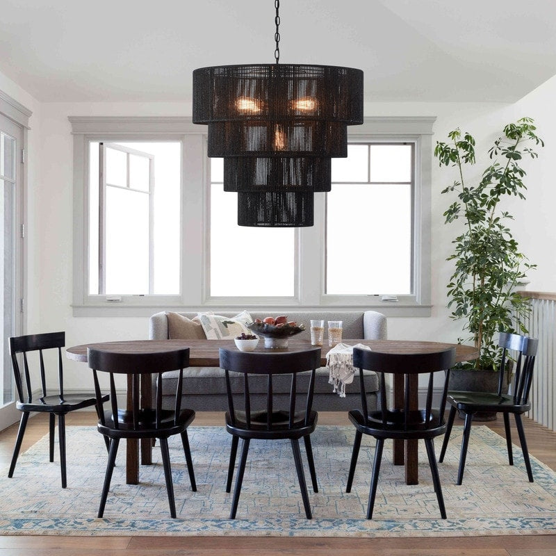 KAWOTI Width 26 5-Light 4-Tiered Bohemian Pendant Light