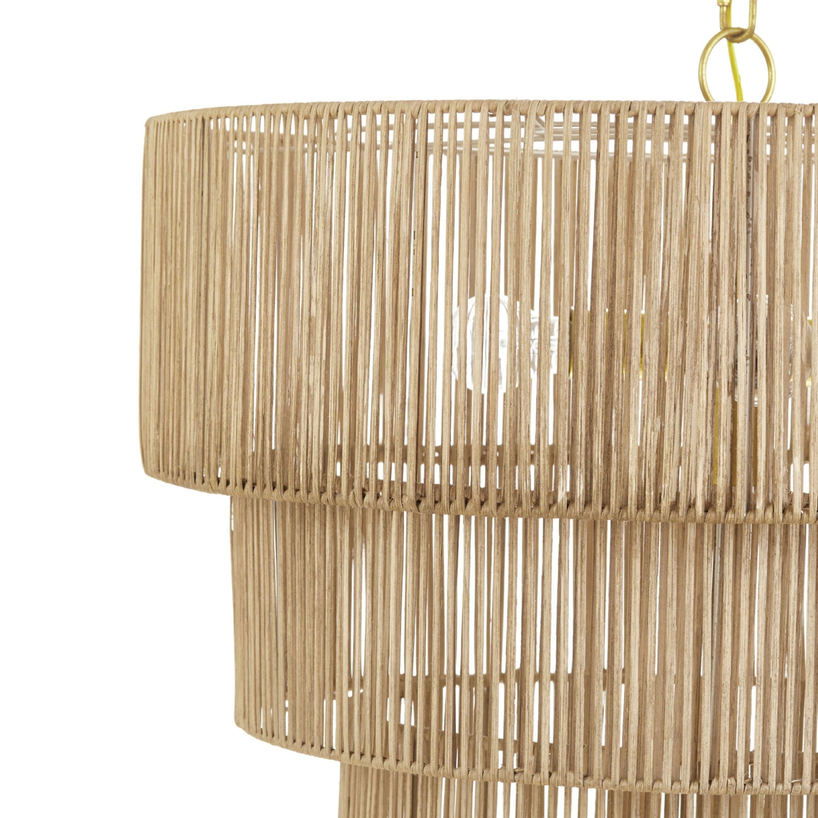 KAWOTI Width 26 5-Light 4-Tiered Bohemian Pendant Light
