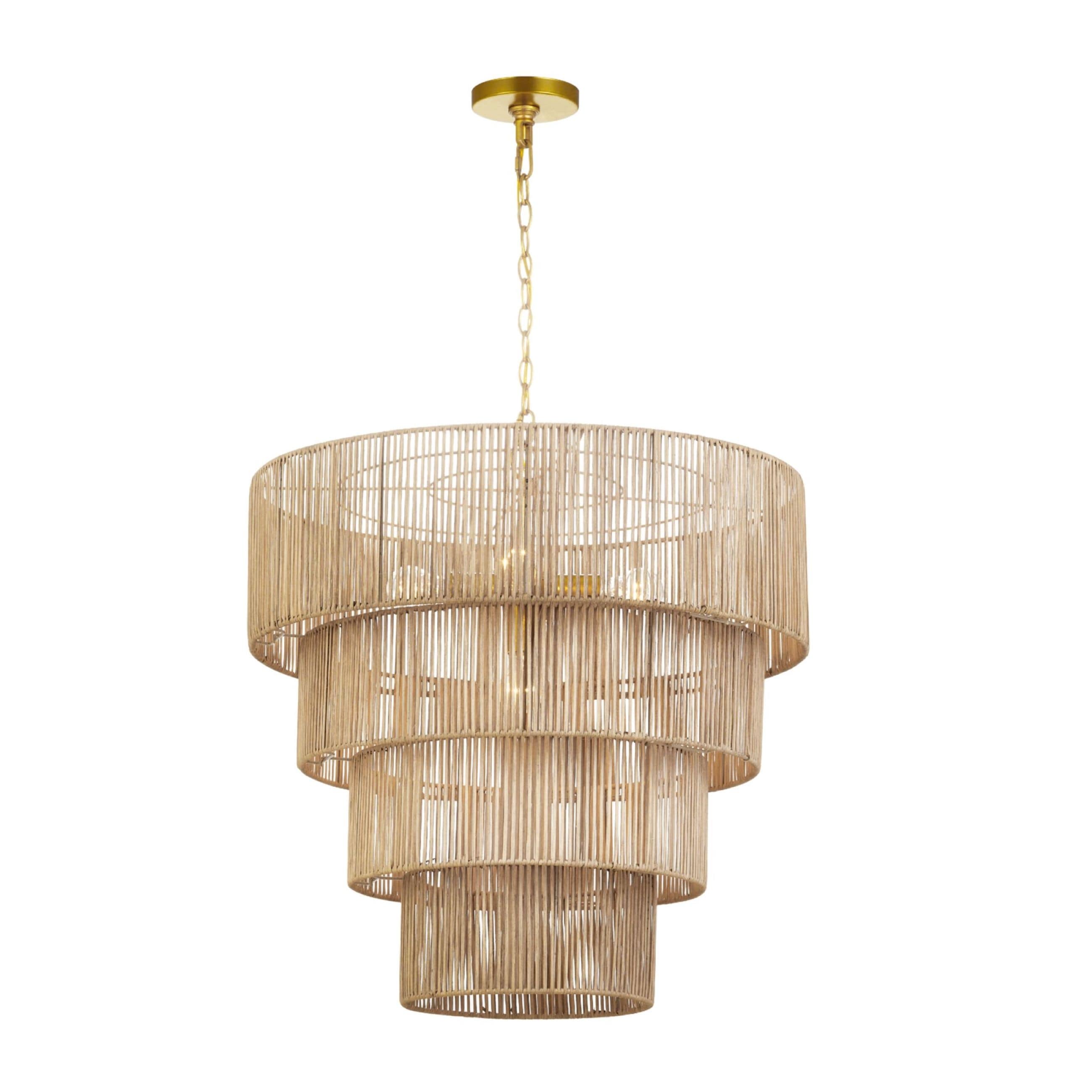 KAWOTI Width 26 5-Light 4-Tiered Bohemian Pendant Light