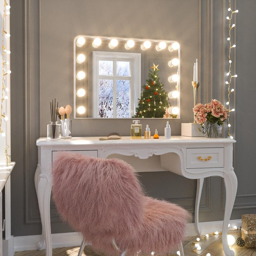 Keonjinn LED Makeup Hollywood Vanity Mirror with 15/18 LED Lights
