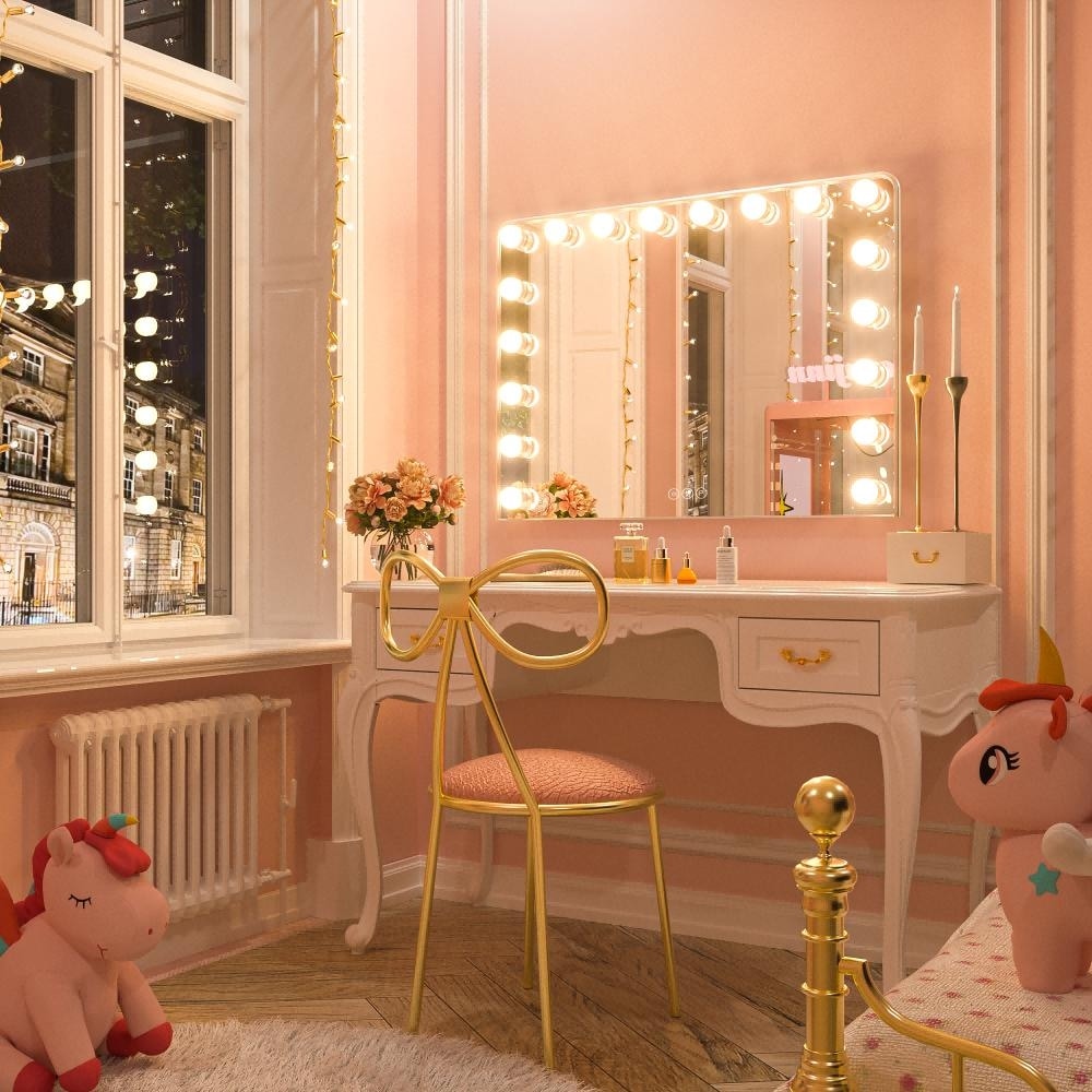 Keonjinn LED Makeup Hollywood Vanity Mirror with 15/18 LED Lights