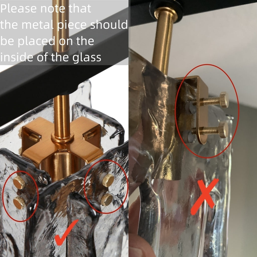 Kasy Modern 5-Light Linear Chandelier Textured Glass Kitchen Island Light Unique Design