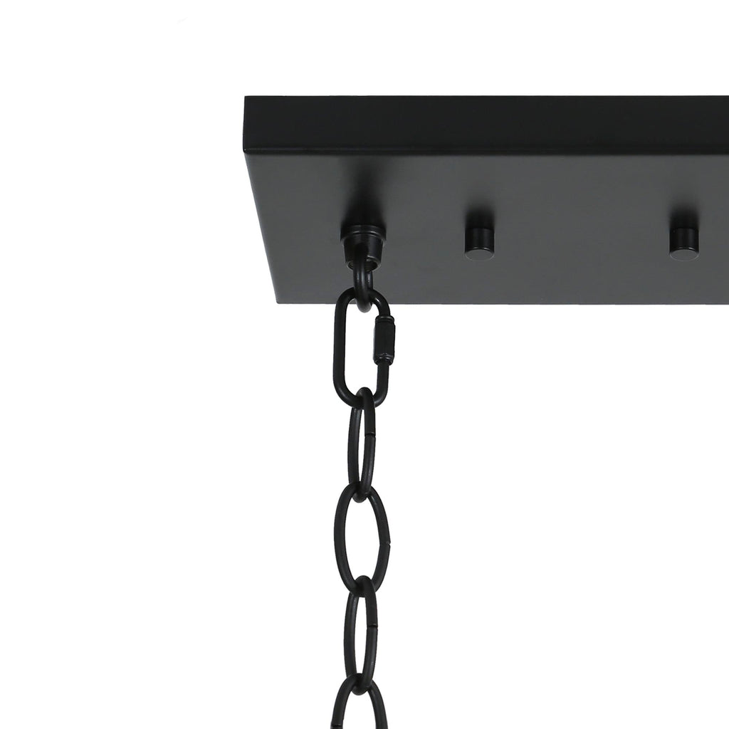 Kasy Modern 5-Light Linear Chandelier Textured Glass Kitchen Island Light Unique Design