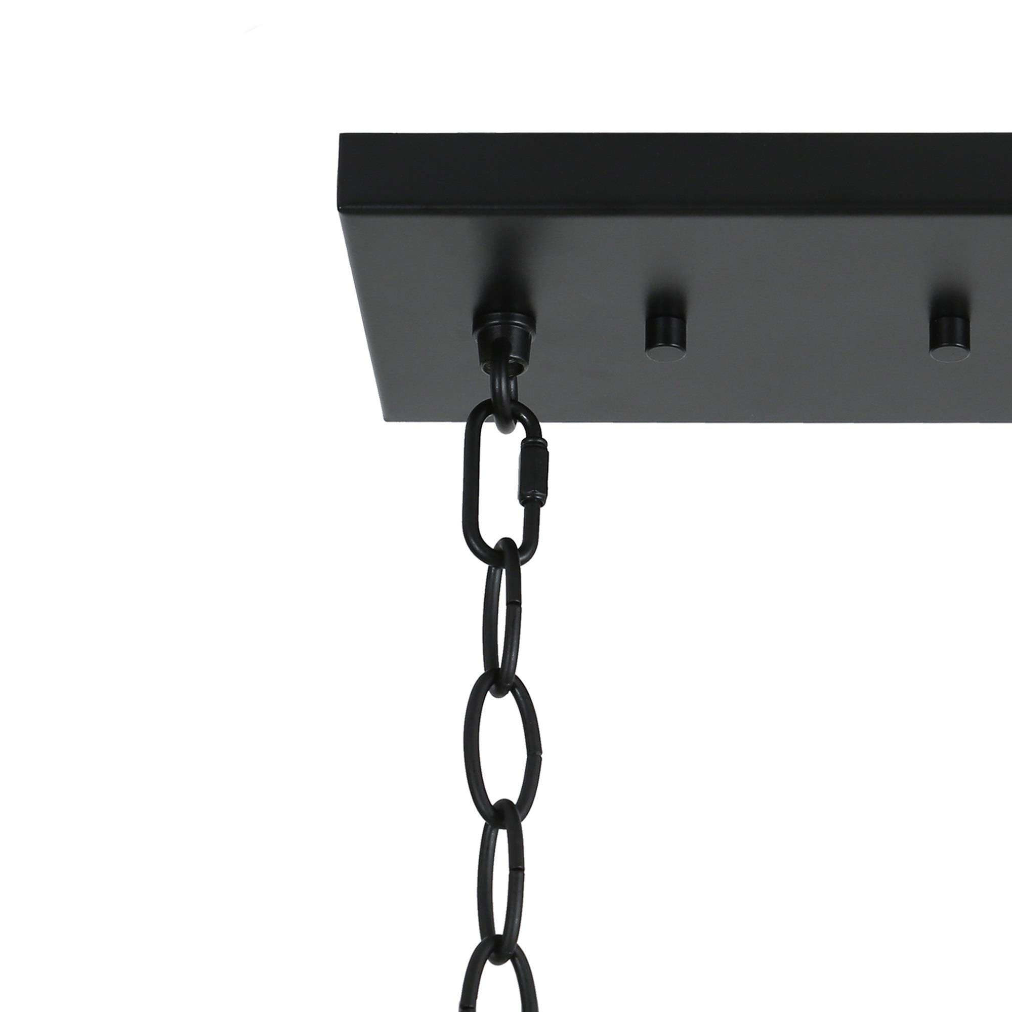 Kasy Modern 5-Light Linear Chandelier Textured Glass Kitchen Island Light Unique Design