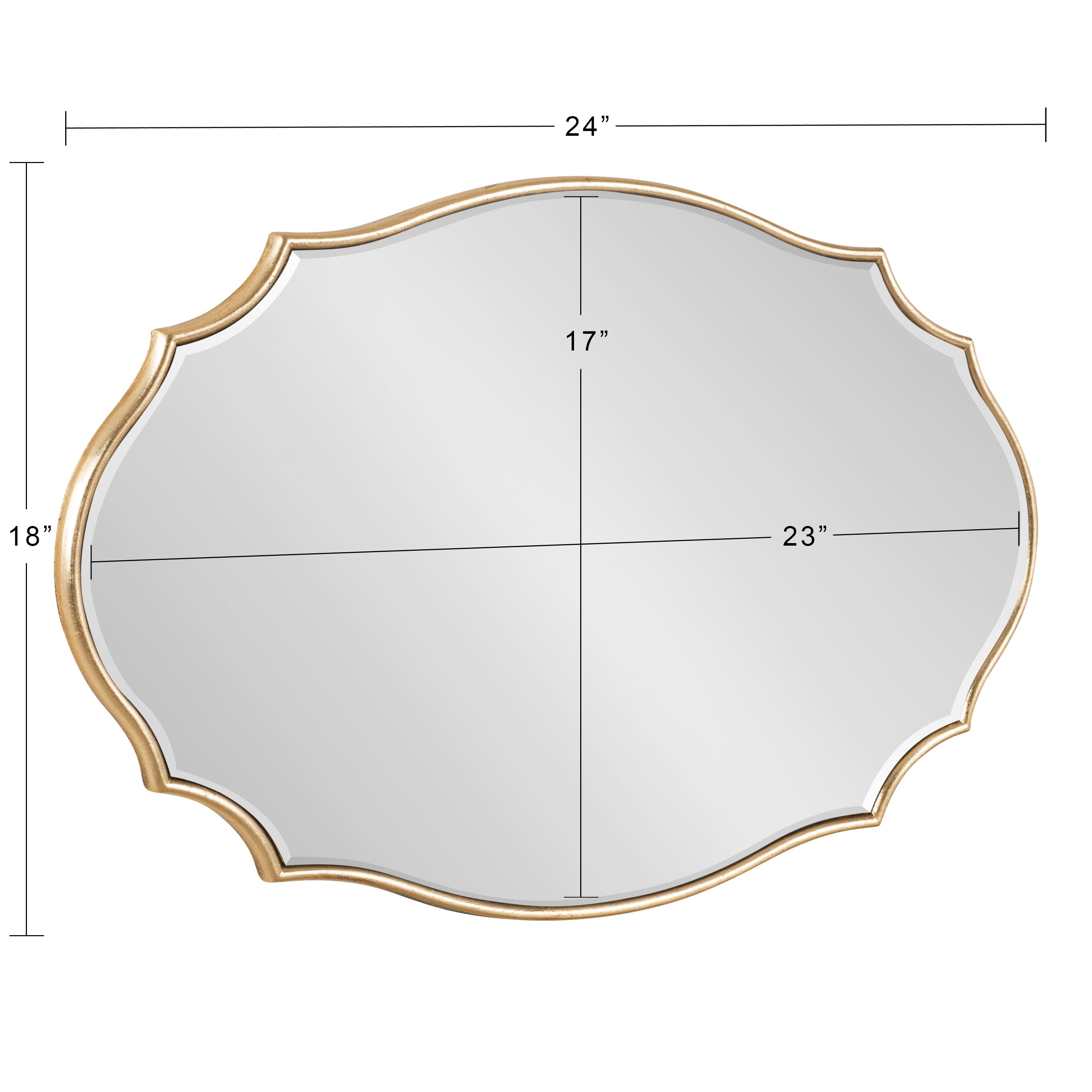 Kate and Laurel Leanna Scalloped Oval Wall Mirror