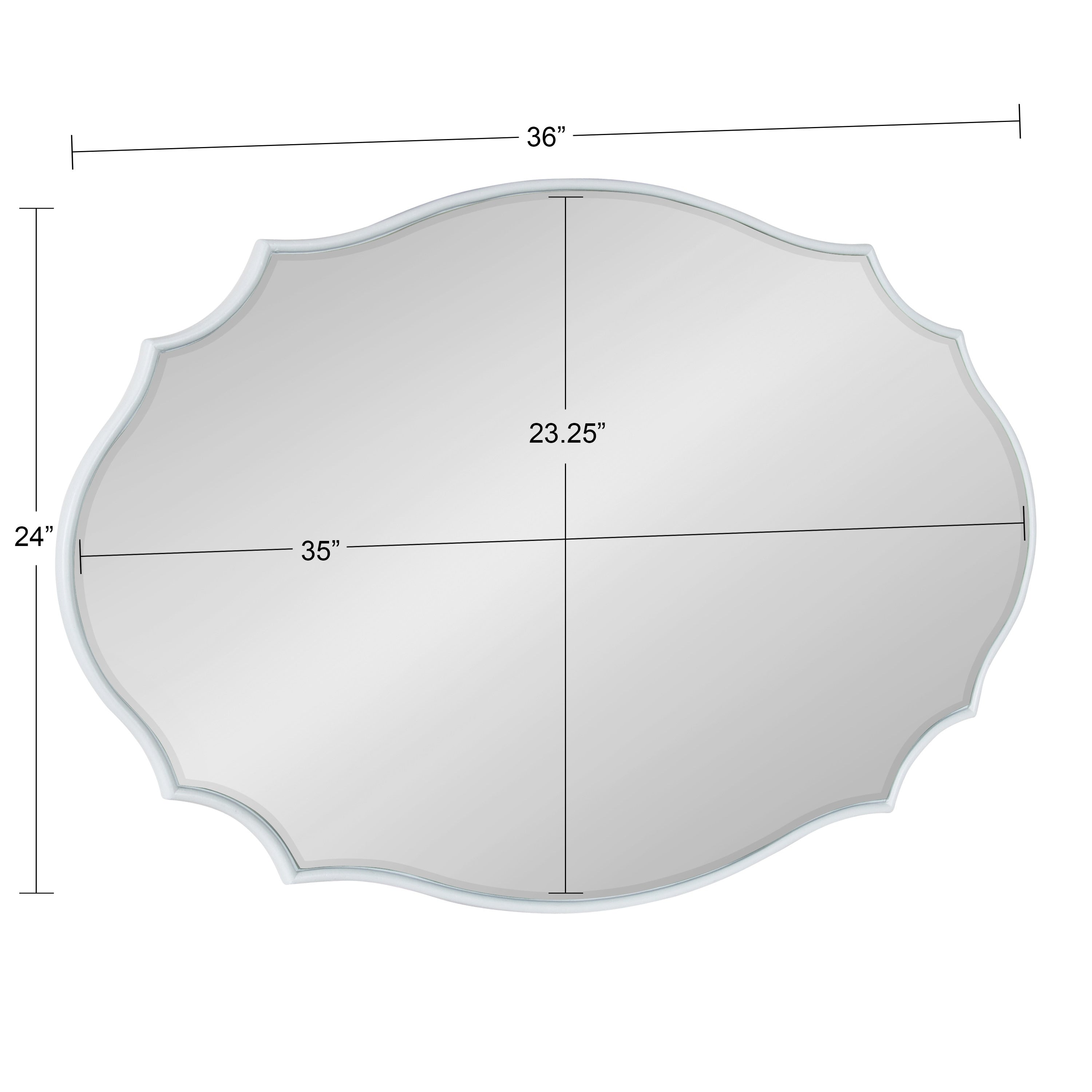 Kate and Laurel Leanna Scalloped Oval Wall Mirror