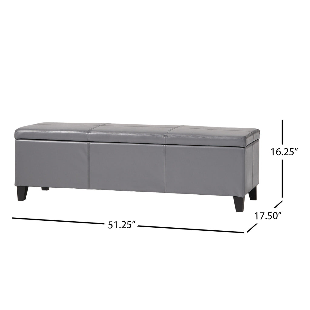 Lucinda Faux Leather Storage Bench by Christopher Knight Home - 51.25 L x 17.50 W x 16.25 H