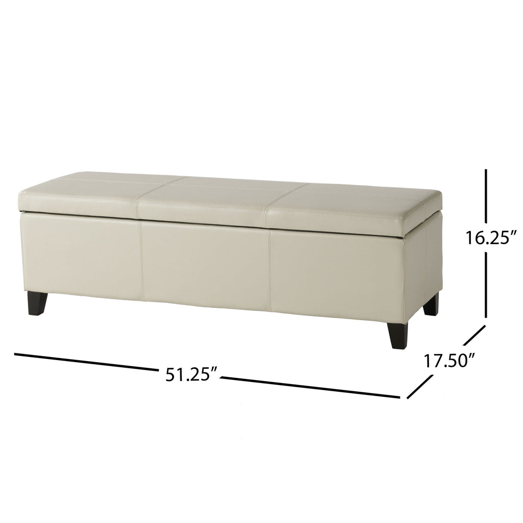 Lucinda Faux Leather Storage Bench by Christopher Knight Home - 51.25 L x 17.50 W x 16.25 H