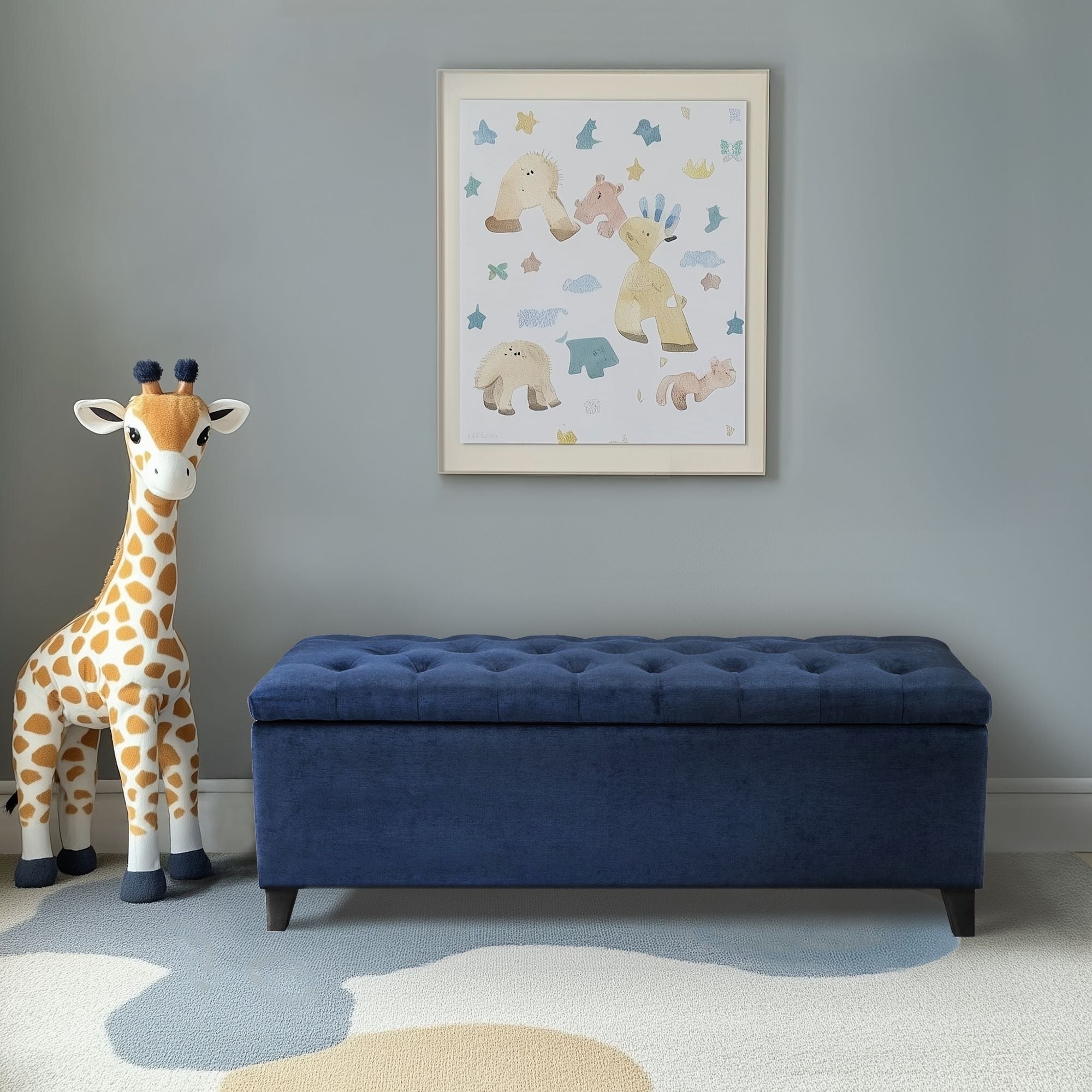 Madison Park Sasha Tufted Top Upholstered Storage Bench