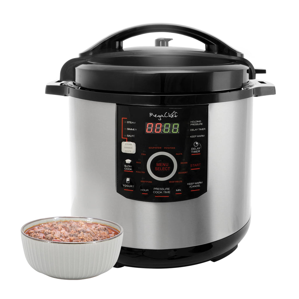 Megachef 12-quart Steel Digital 15-preset Pressure Cooker