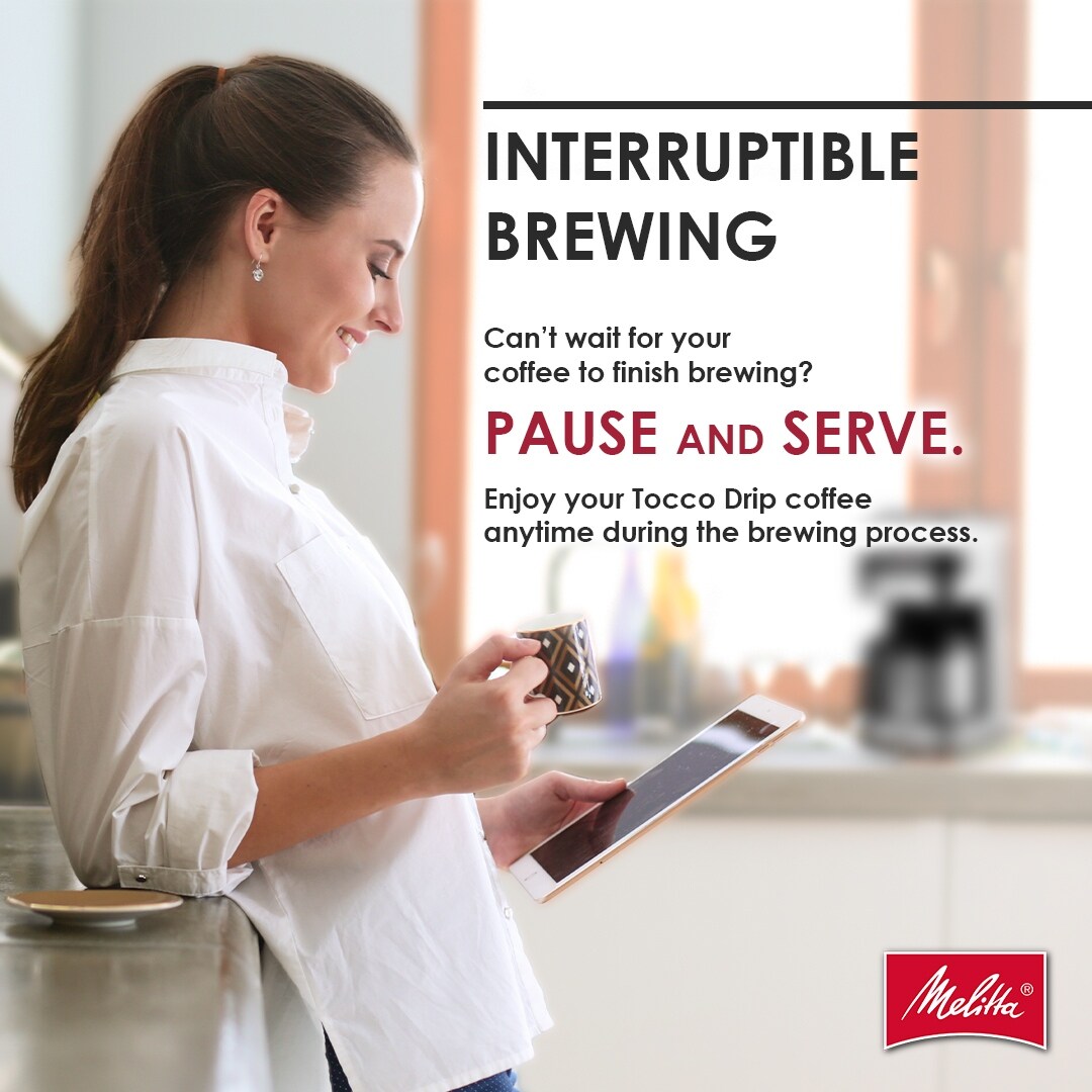 Melitta Aroma Tocco 8-Cup Drip Coffee Maker with Thermal Carafe and Touch Control Display