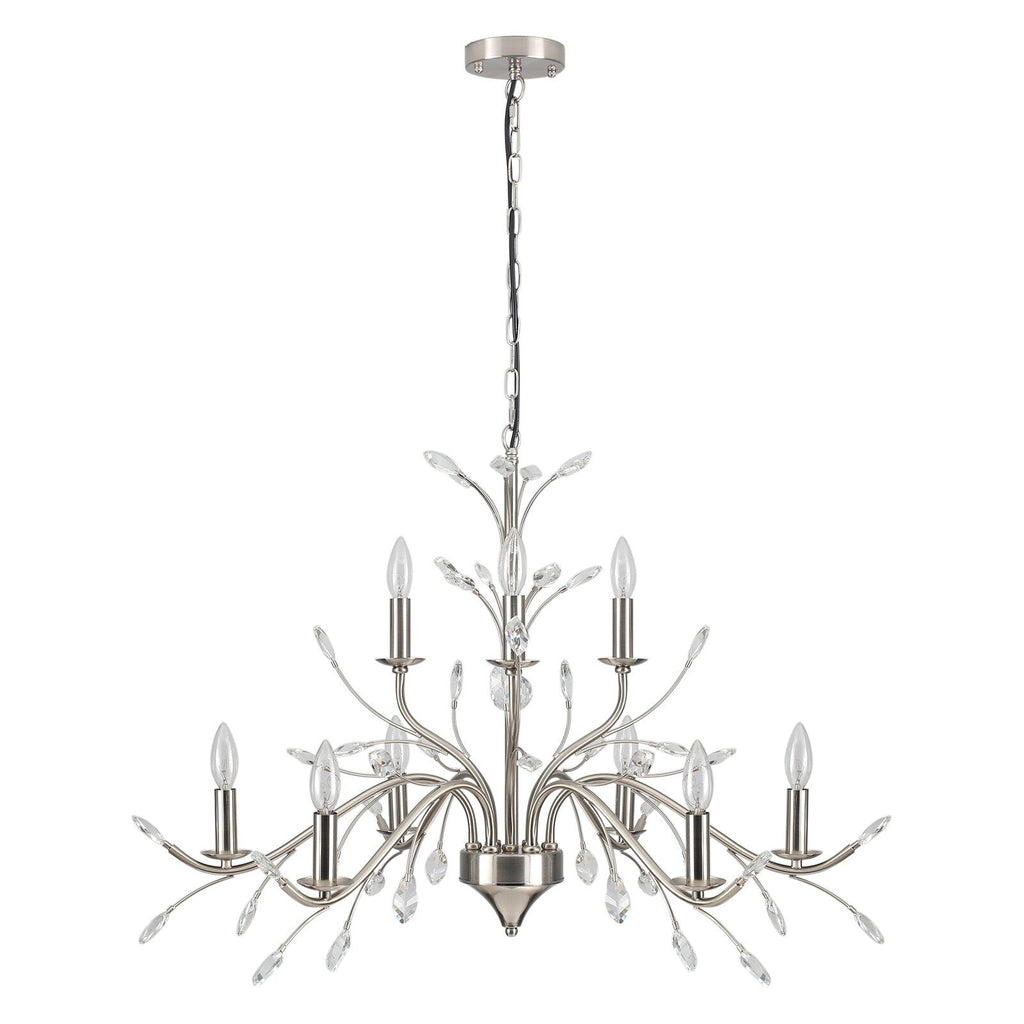 Farmhouse Retro Tree Branch Crystal Chandelier Candle-Style Pendant Light