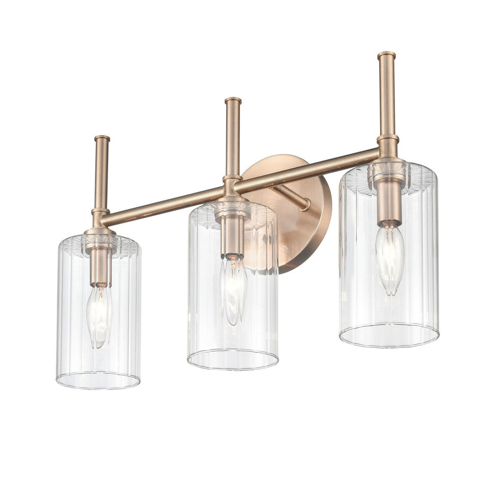 Millennium Lighting Chastine Bathroom Vanity Light Fixture with Clear Beveled Glass Shades