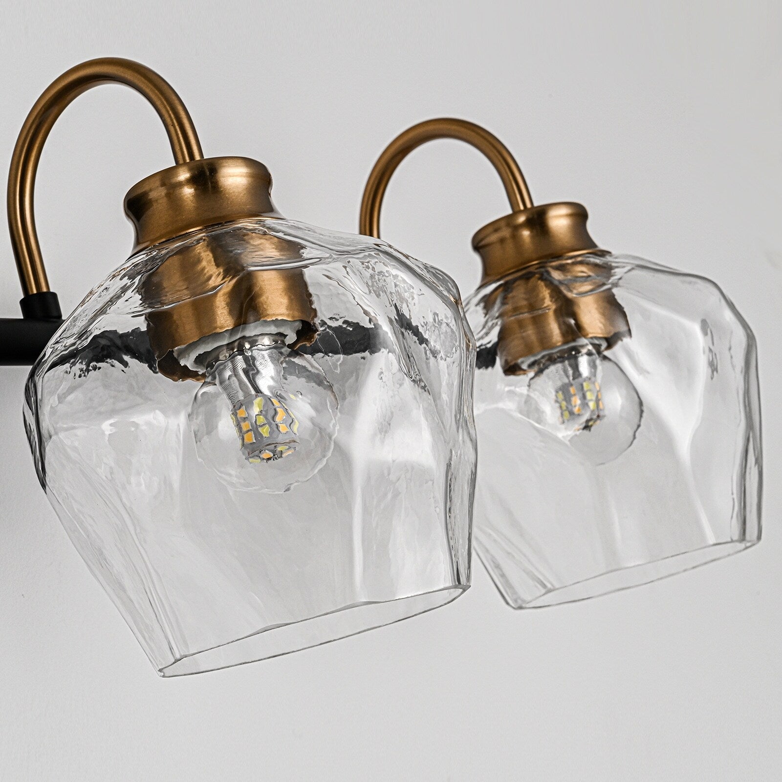 Modern 3/4-lights Bathroom Dimmable Vanity Lights Wall Sconces with Glass Shade