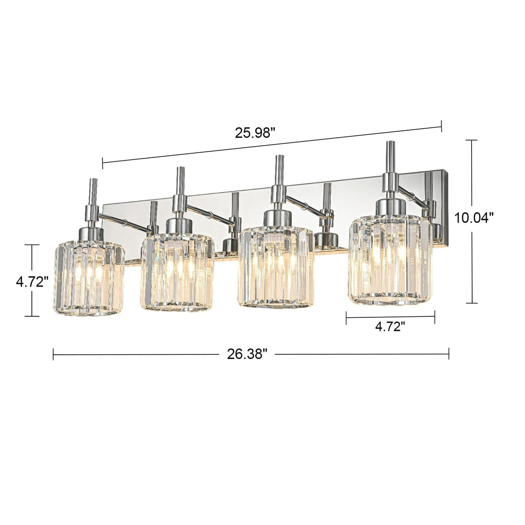 Modern Dimmable Crystal Bathroom Vanity Light Wall Sconces with Crystal Shades