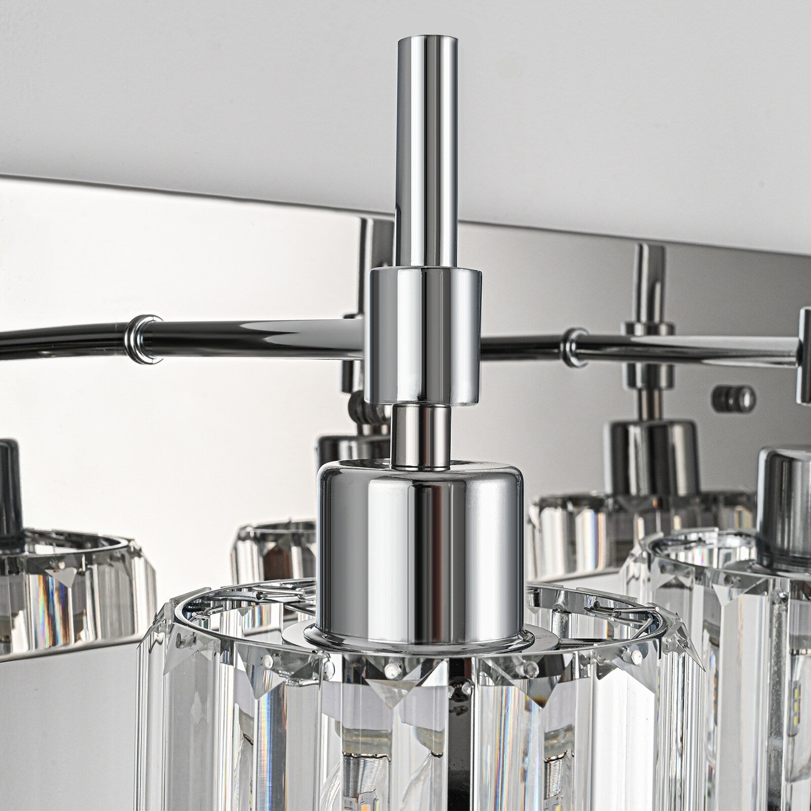 Modern Dimmable Crystal Bathroom Vanity Light Wall Sconces with Crystal Shades