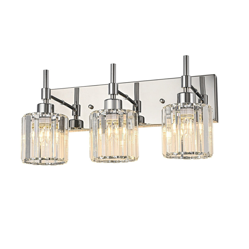 Modern Dimmable Crystal Bathroom Vanity Light Wall Sconces with Crystal Shades