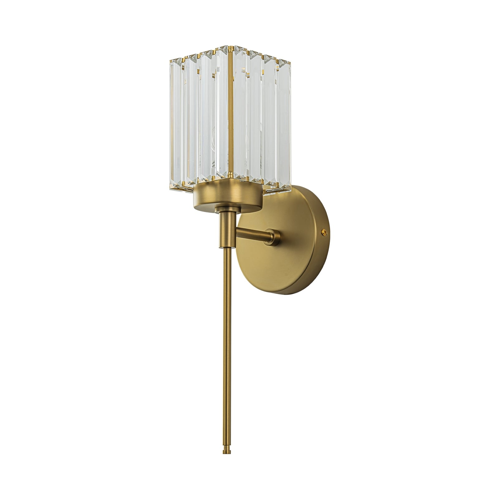Modern Gold Dimmable Wall Light Glam Cylinder Bathroom Crystal Vanity Light Wall Sconces