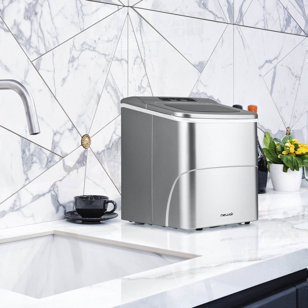 Newair 26 lbs. Countertop Ice Maker, Portable and Lightweight, Intuitive Control, Large or Small Ice Size, BPA Free Parts