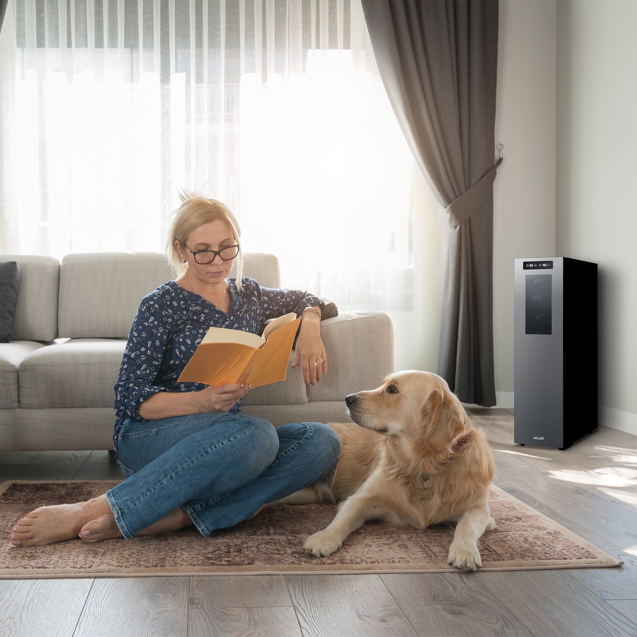 Newair Shadow-T Series Wine Cooler Refrigerator, 18 Bottle Dual Temperature Zone, Freestanding, Thermoelectric, Digital Control