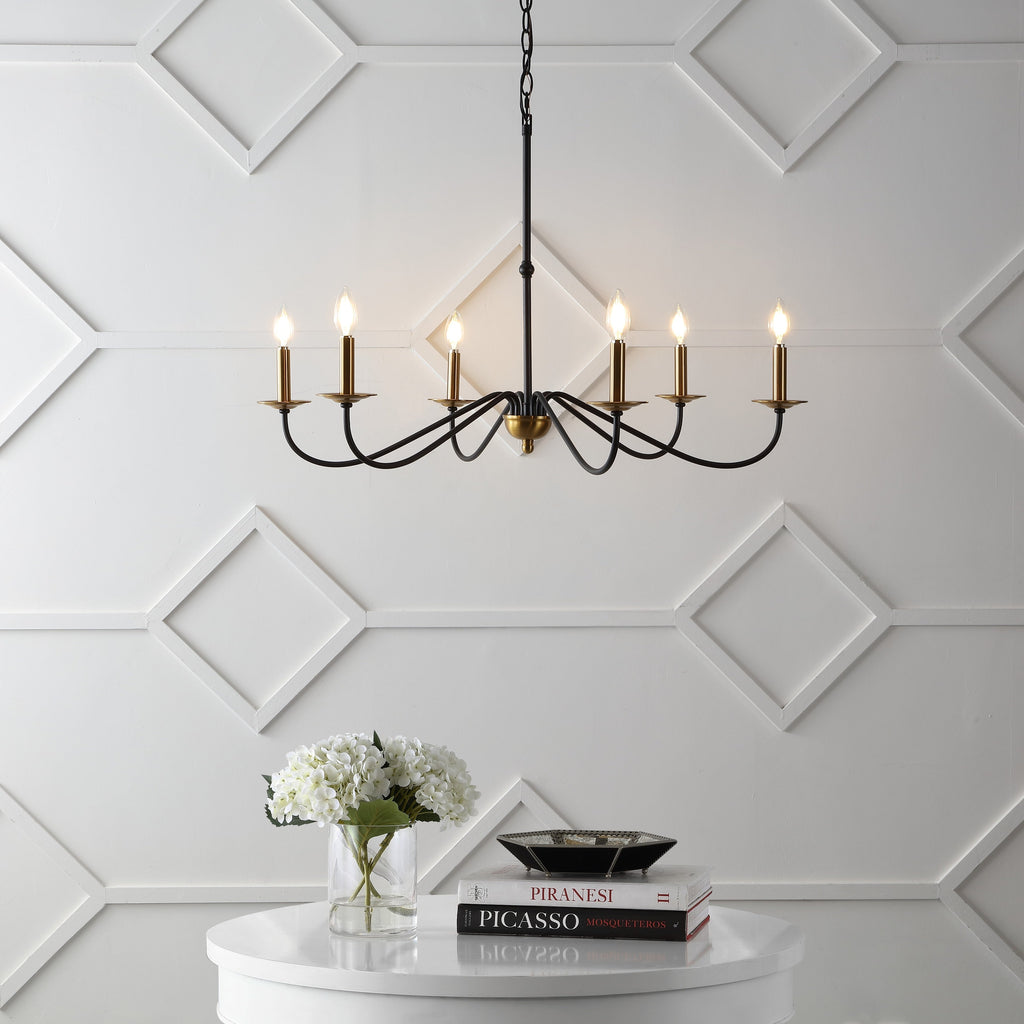 34.75 6-Light Iron LED Chandelier, by JONATHAN Y