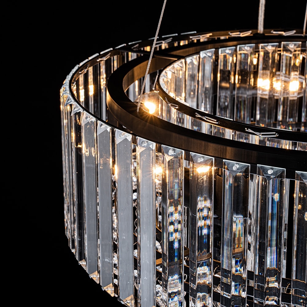 OYIPRO 6/8/12-Light Modern Round Crystal Chandelier Drum Shape Pendant Light for Kitchen Island