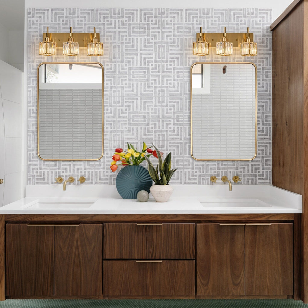 Ora Modern Dimmable Crystal Bathroom Light Fixtures Over Mirror Glam Vanity Lights